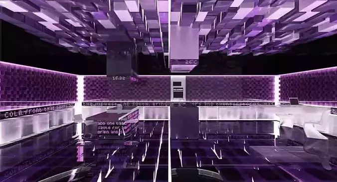 Futuristic Purple Kitchen