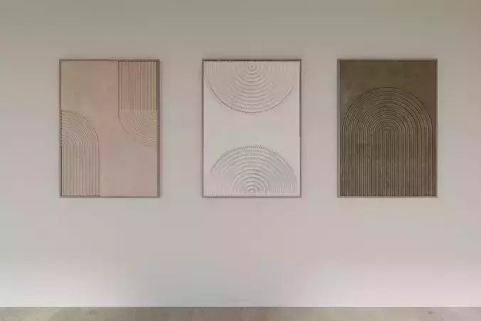 Modern painting set Free 3D model