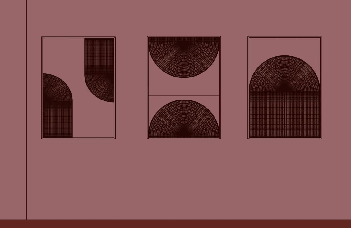 Modern painting set Free 3D model_5
