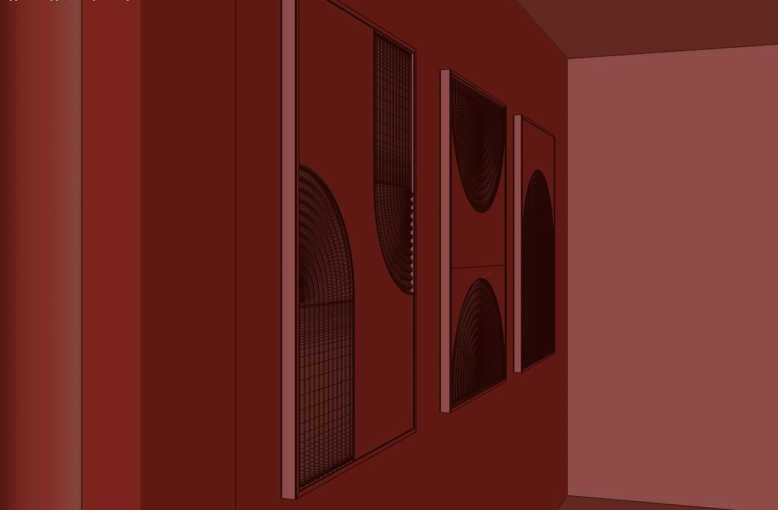 Modern painting set Free 3D model_9