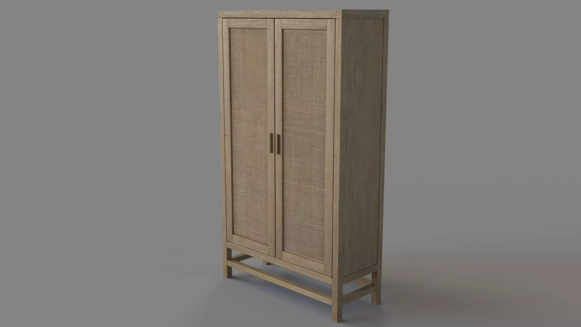 Blake Grey Wash 2-Door Cabinet 3D model