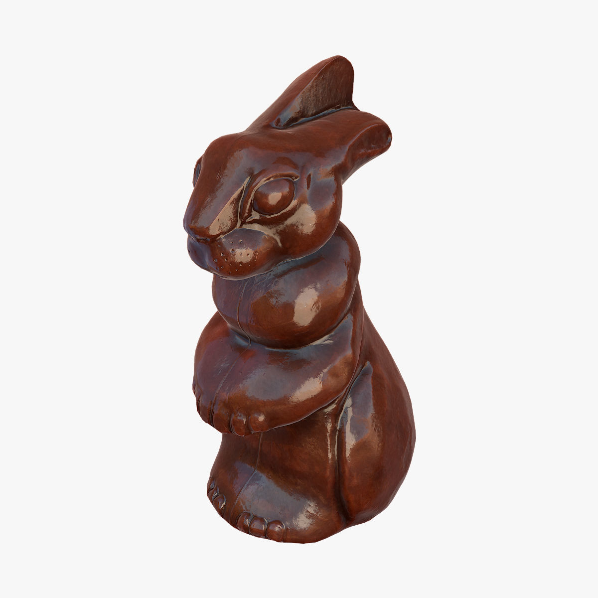 Chocolate Bunny Low-poly 3D model_1