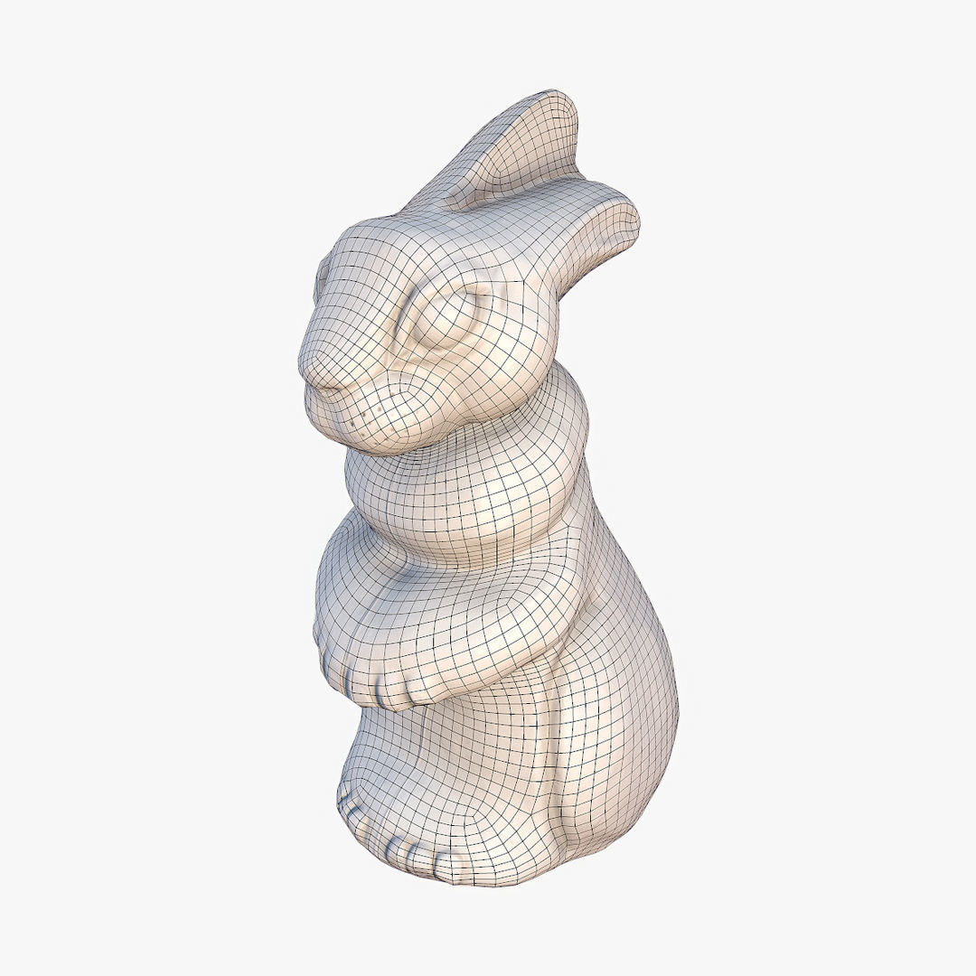Chocolate Bunny Low-poly 3D model_7
