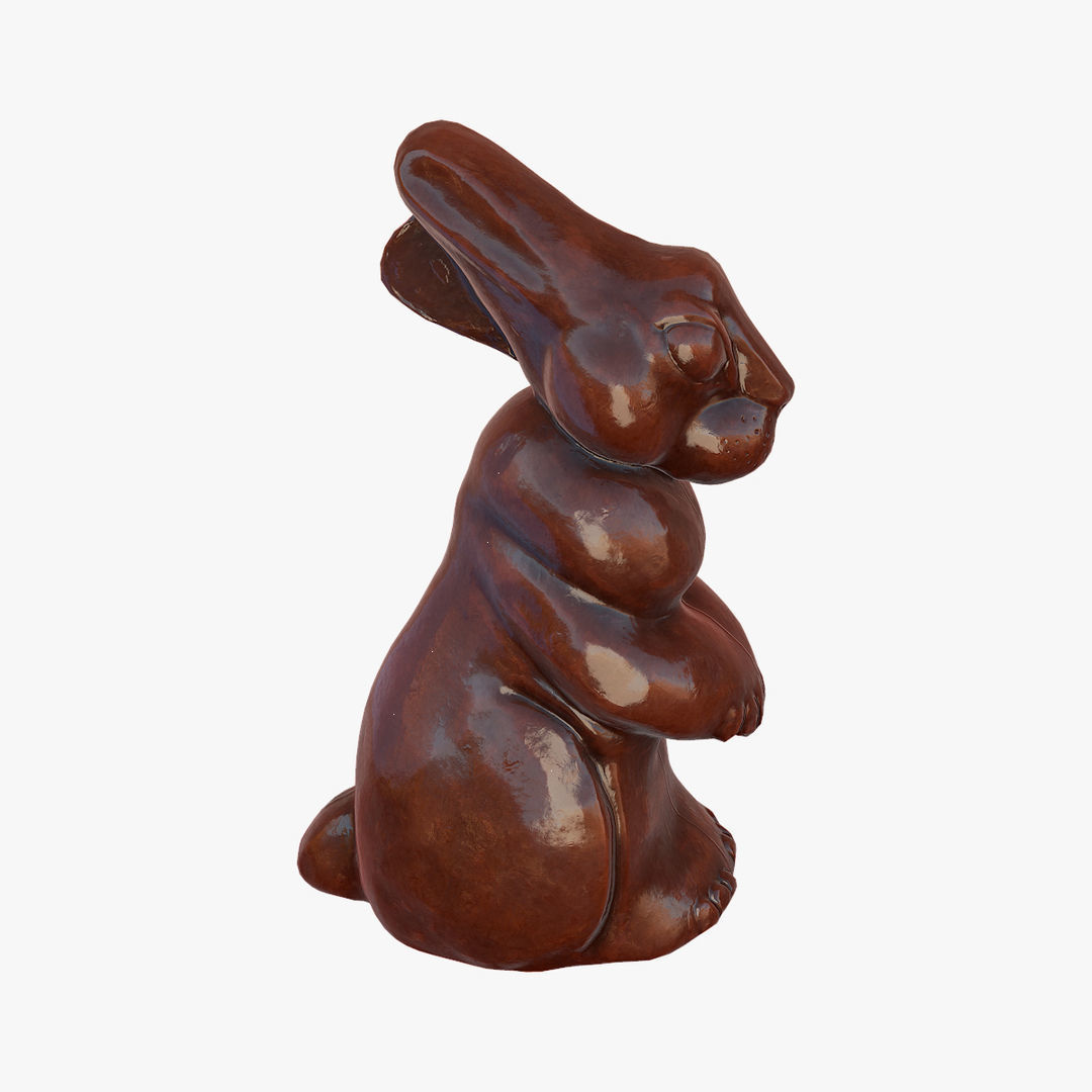 Chocolate Bunny Low-poly 3D model_3