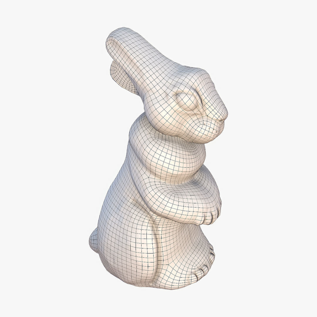 Chocolate Bunny Low-poly 3D model_9