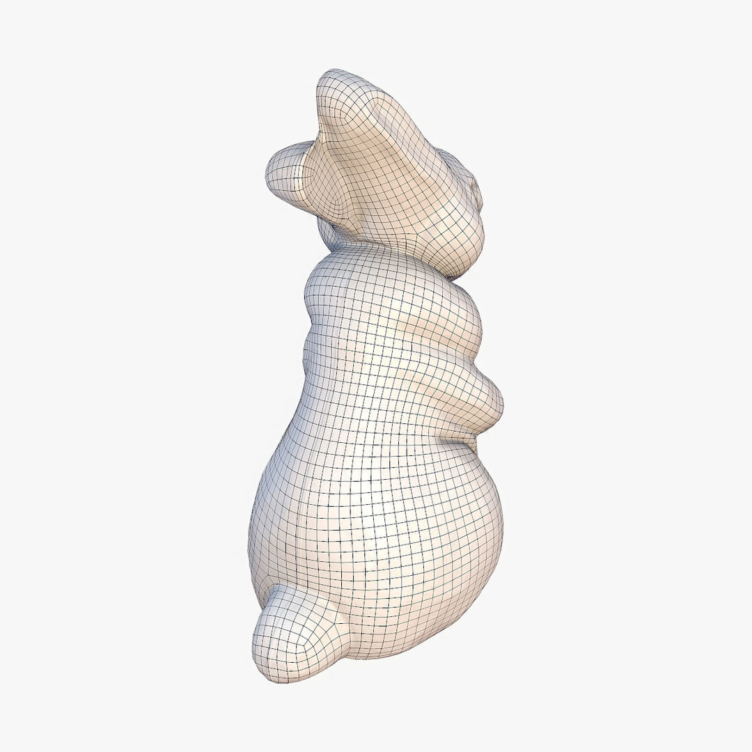 Chocolate Bunny Low-poly 3D model_8