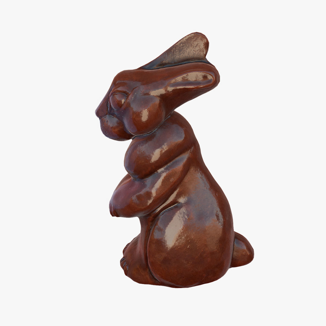 Chocolate Bunny Low-poly 3D model_4