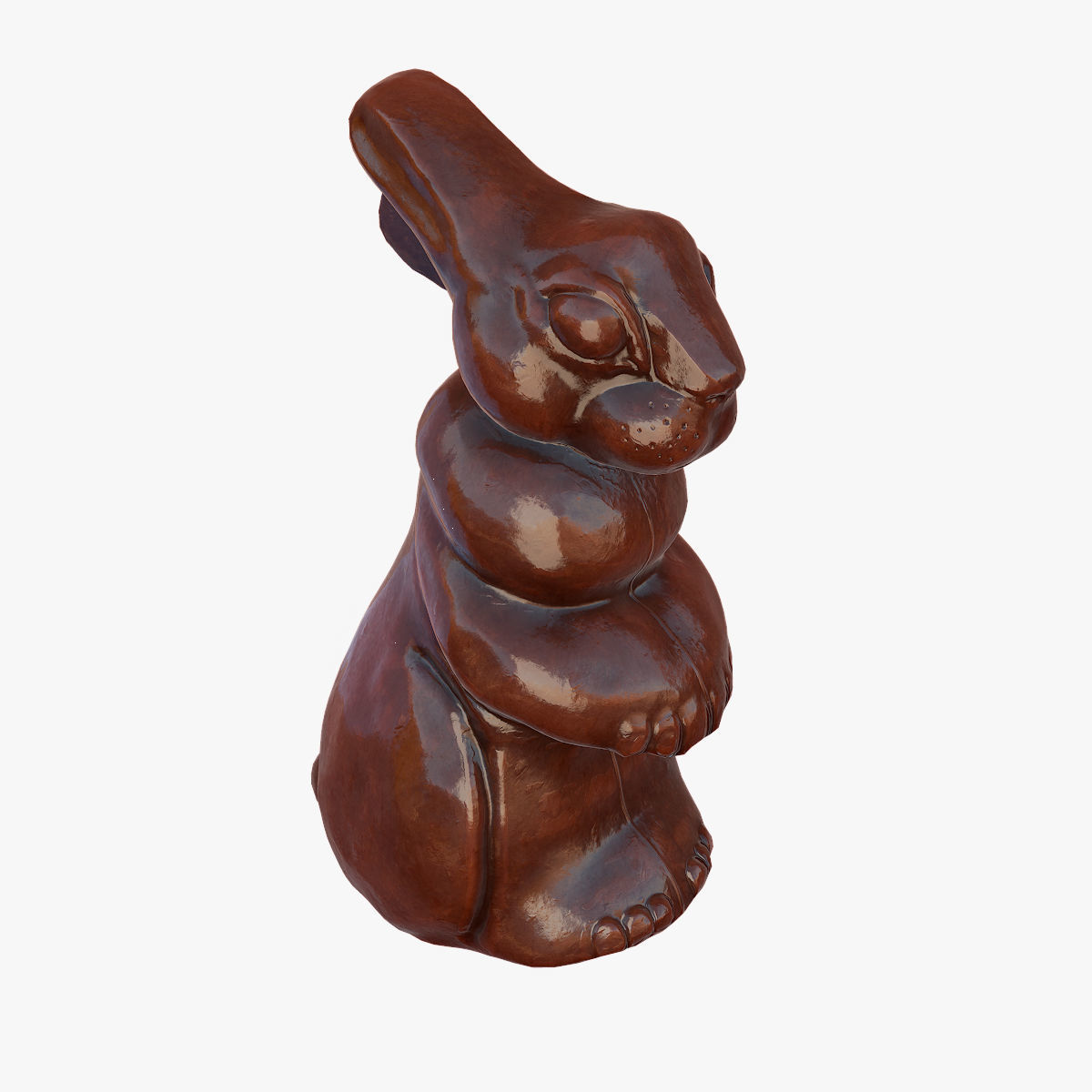 Chocolate Bunny Low-poly 3D model_2