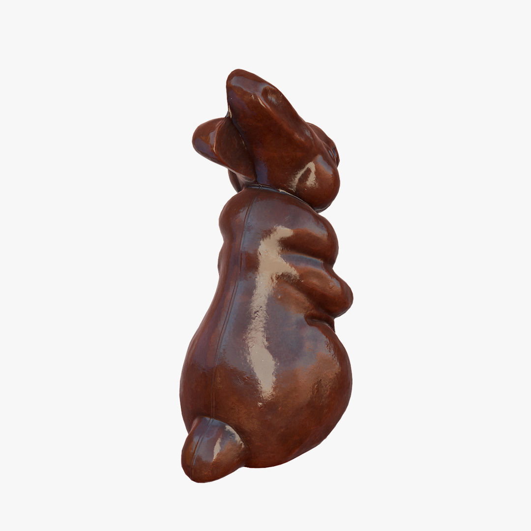 Chocolate Bunny Low-poly 3D model_6