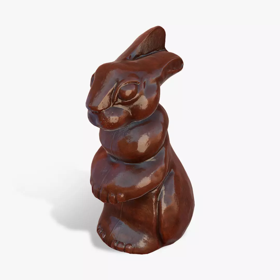 Chocolate Bunny Low-poly 3D model_0