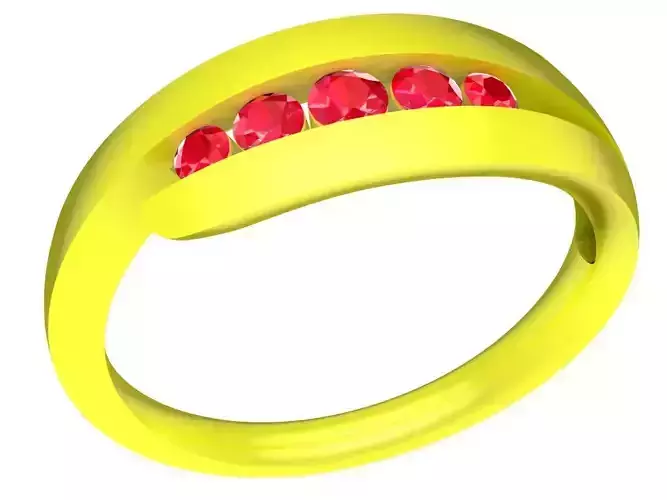 simple korean diamond women ring 4557