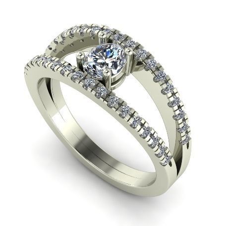 Split Shank And Hidden Accents Diamonds Engagement Rring 8 3D print model_2