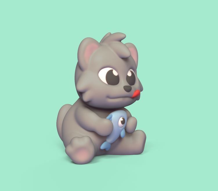 Hungry Cat 3D print model_1