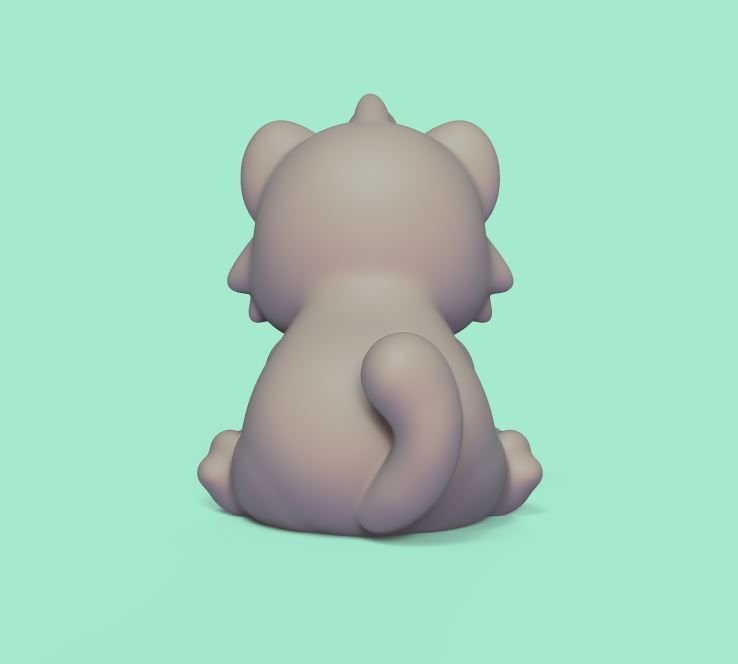 Hungry Cat 3D print model_3