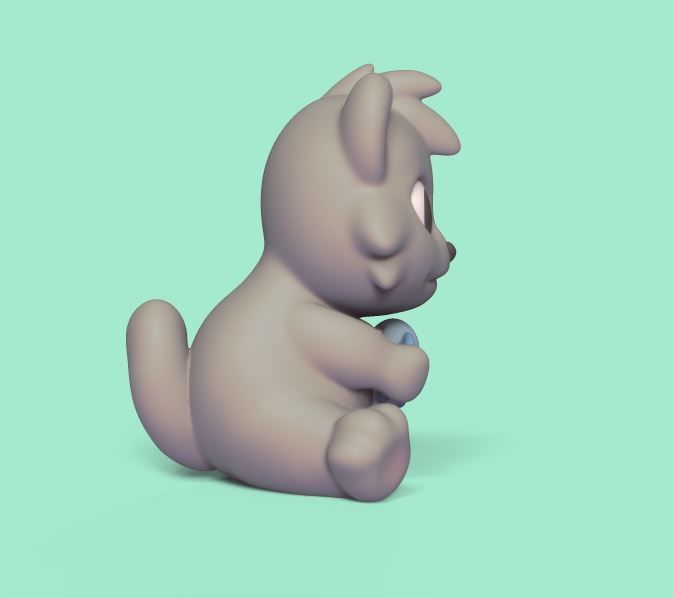 Hungry Cat 3D print model_2