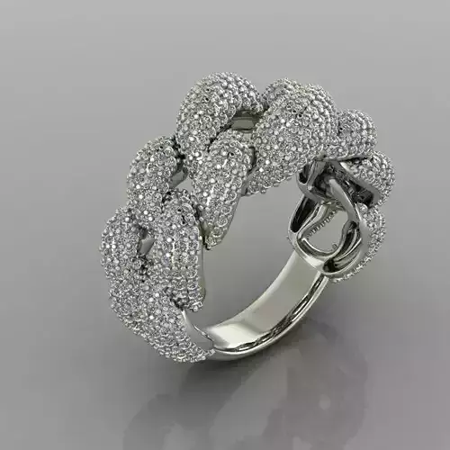 Chain Ring whit stones 15 3D print model