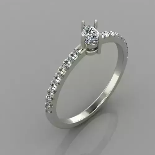 Solitaire ring 3d print model 11