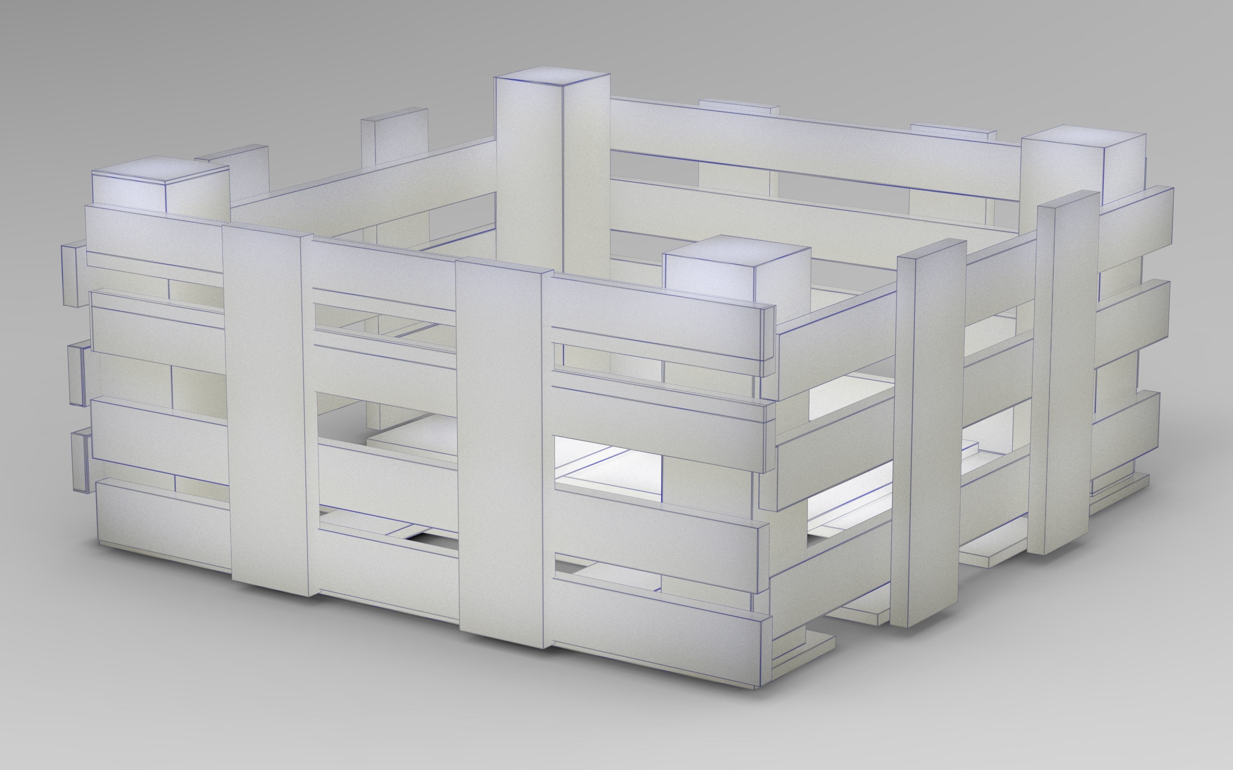 Wooden Box Crate Low-poly 3D model  Low-poly 3D model_9