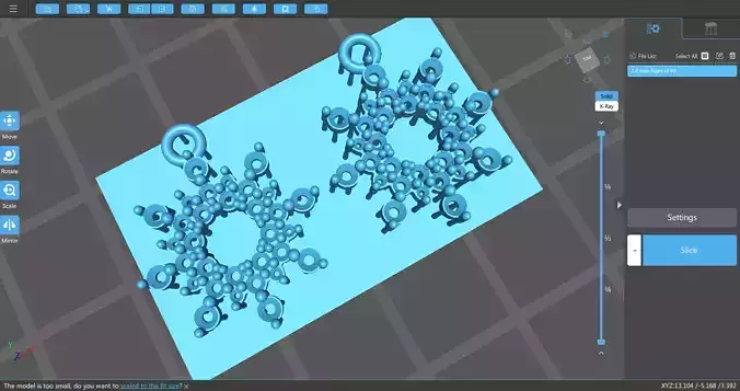 Pendant 3dm model snowflake