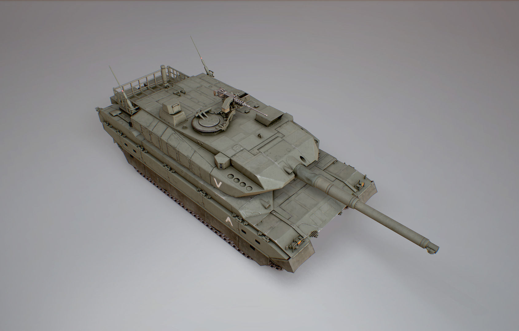 Type 10 Main Battle Tank Low-poly 3D model_3