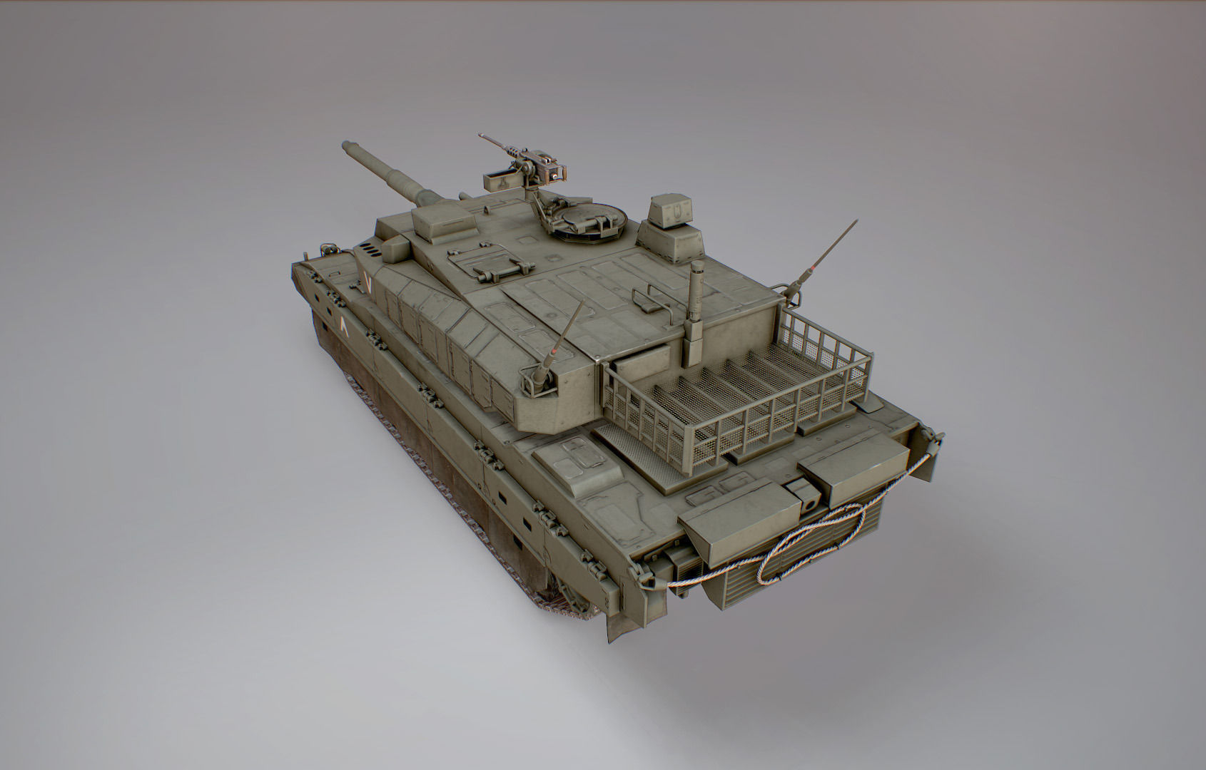 Type 10 Main Battle Tank Low-poly 3D model_8