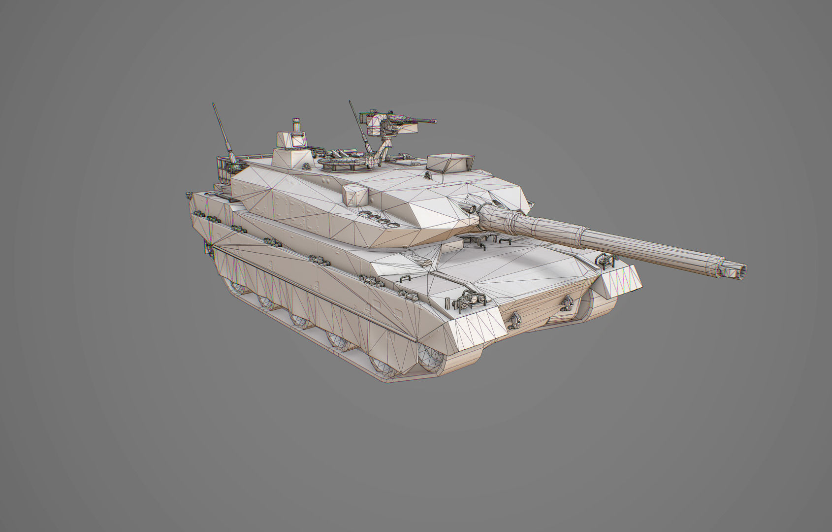 Type 10 Main Battle Tank Low-poly 3D model_20