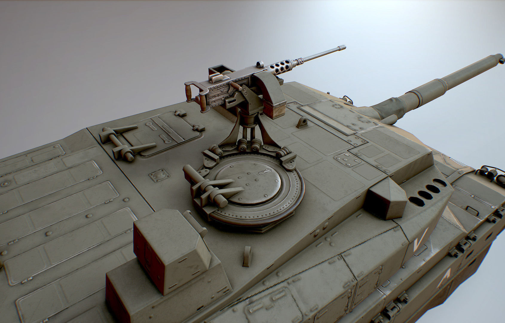 Type 10 Main Battle Tank Low-poly 3D model_5