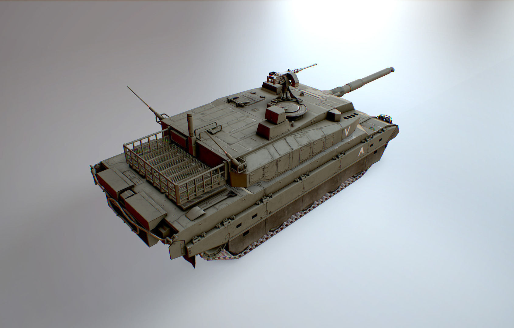 Type 10 Main Battle Tank Low-poly 3D model_4