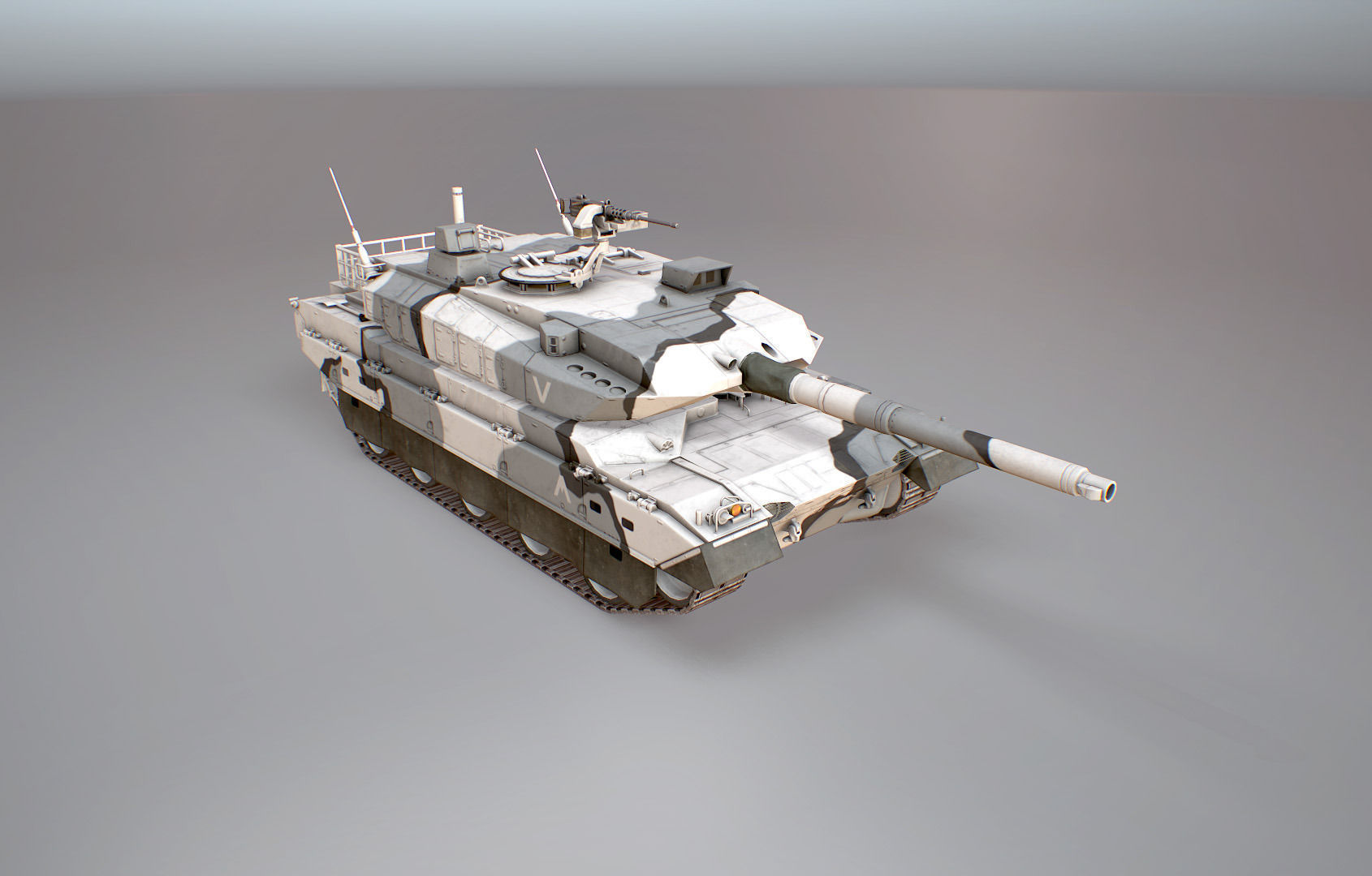 Type 10 Main Battle Tank Low-poly 3D model_17