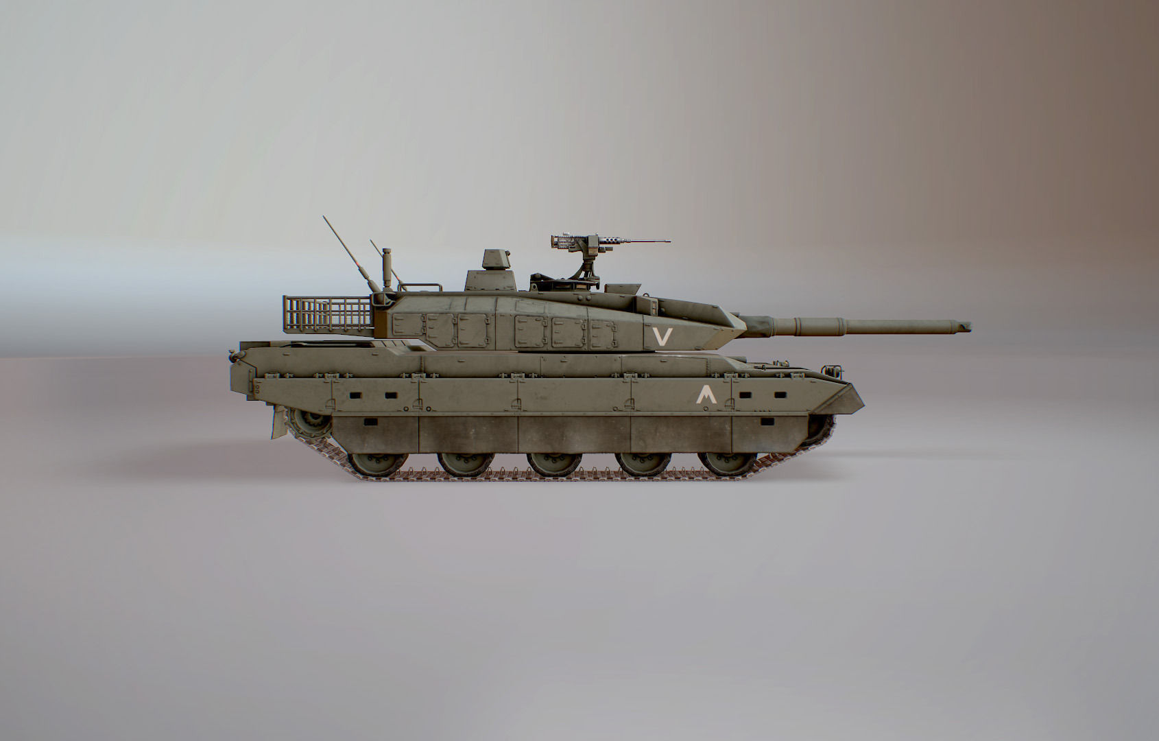 Type 10 Main Battle Tank Low-poly 3D model_2