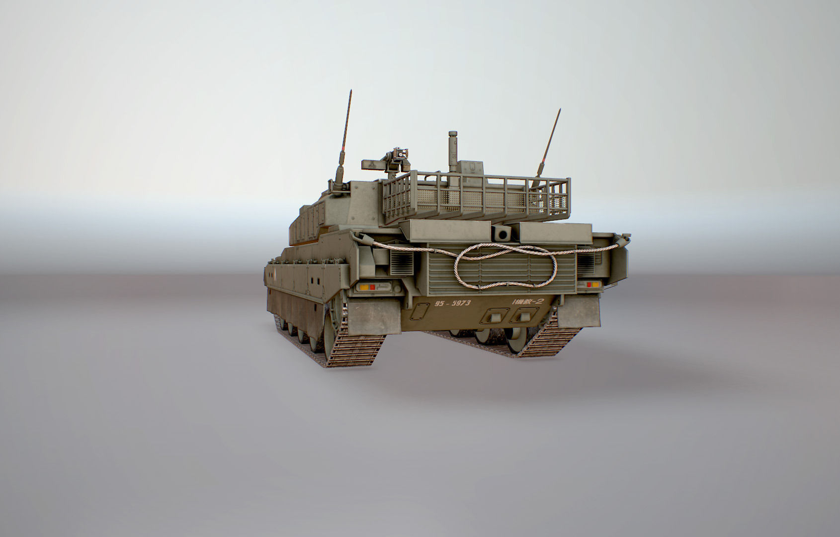 Type 10 Main Battle Tank Low-poly 3D model_10