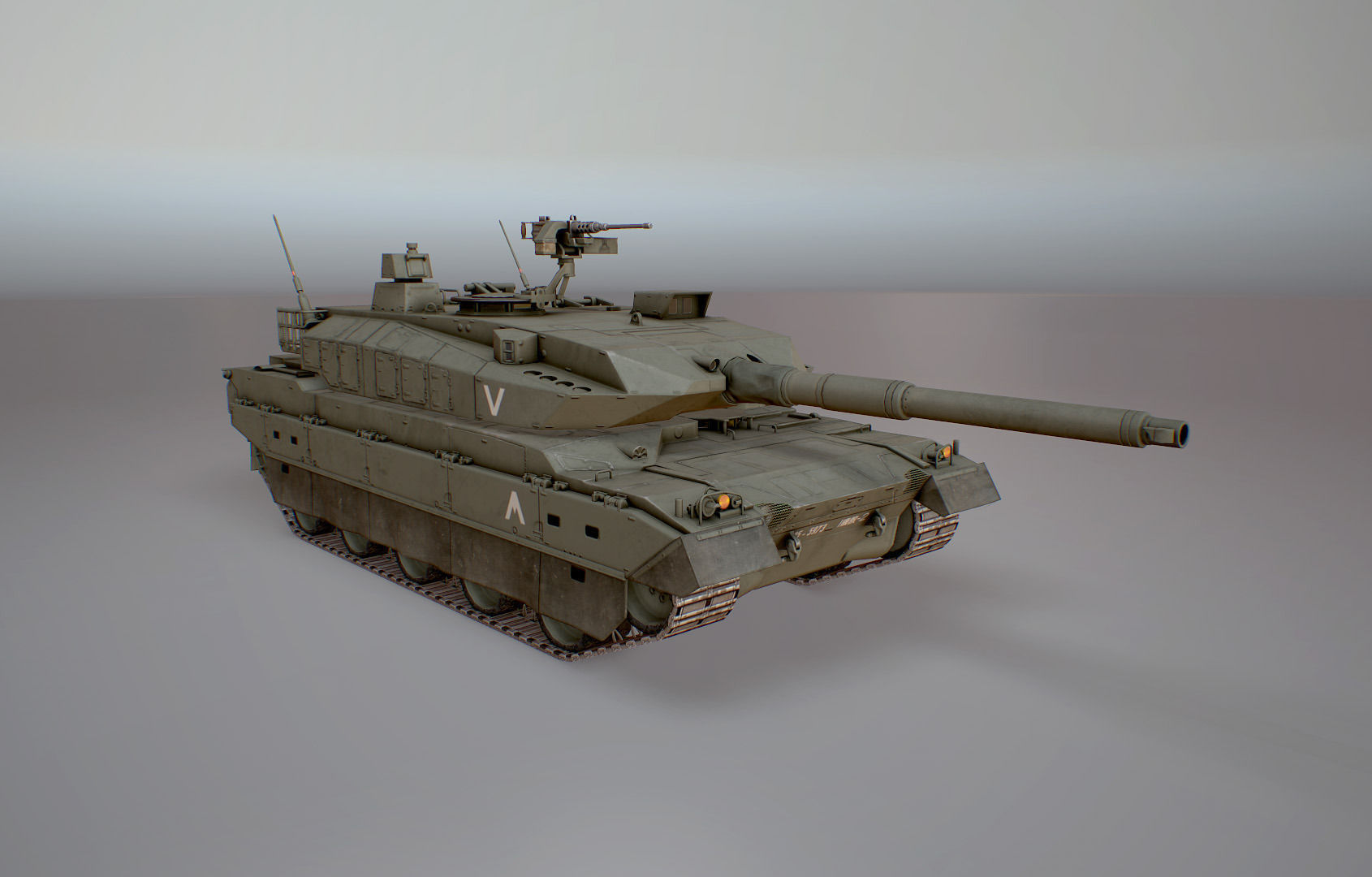 Type 10 Main Battle Tank Low-poly 3D model_1