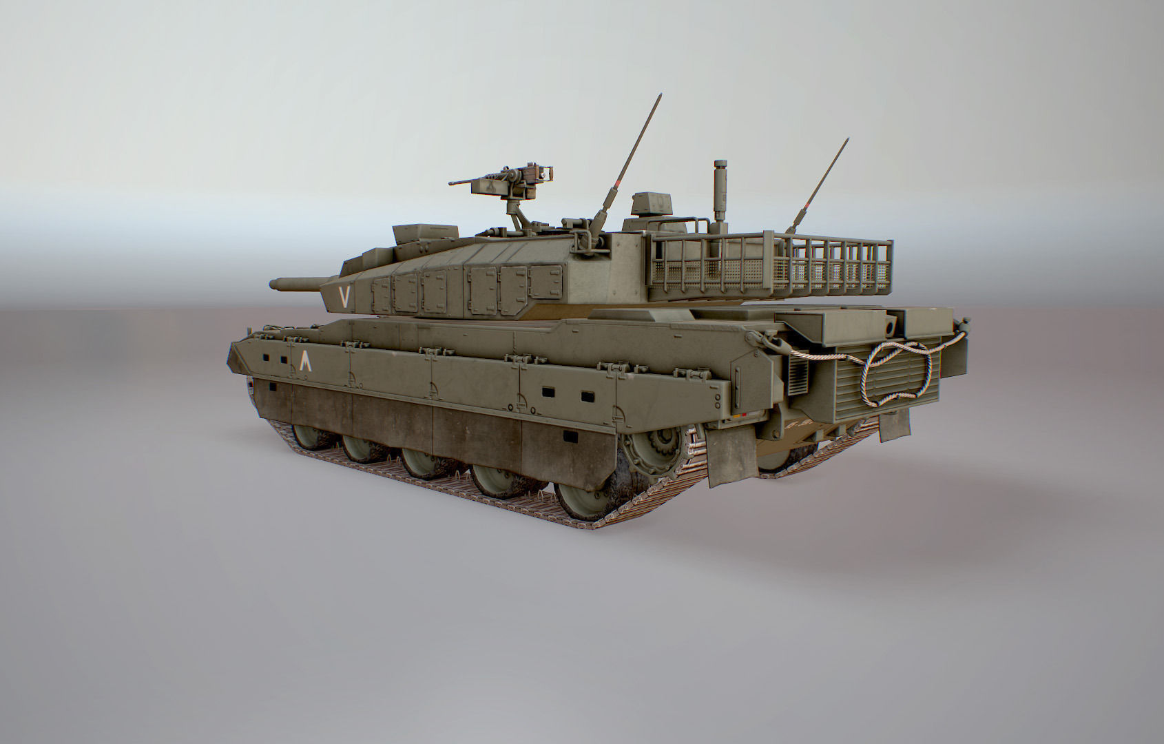 Type 10 Main Battle Tank Low-poly 3D model_12