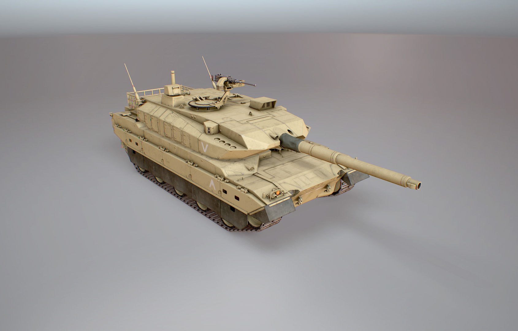 Type 10 Main Battle Tank Low-poly 3D model_13