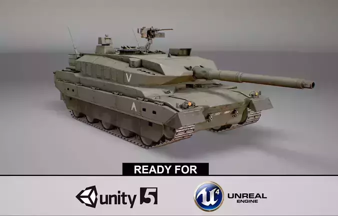 Type 10 Main Battle Tank Low-poly 3D model