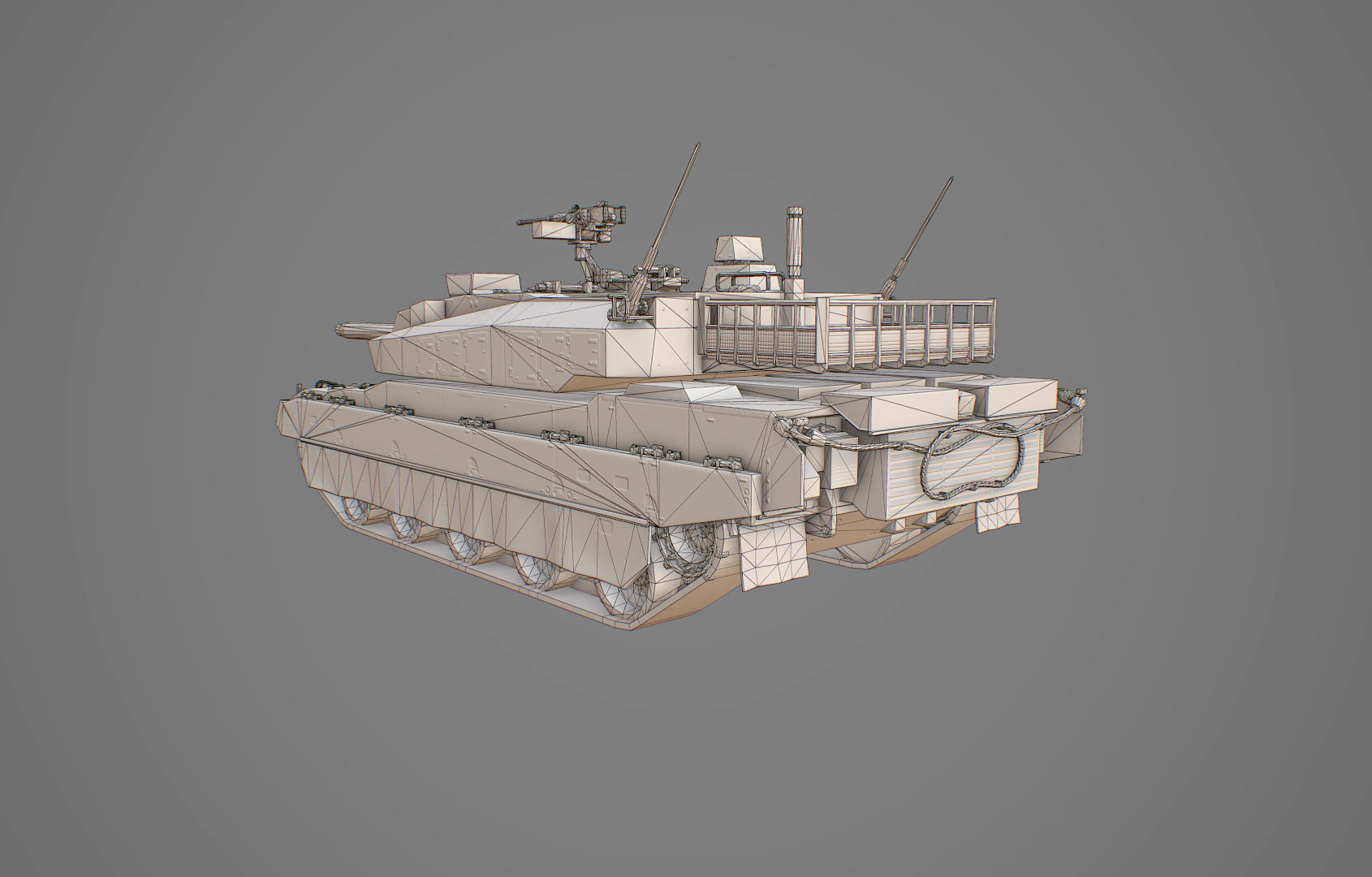 Type 10 Main Battle Tank Low-poly 3D model_19