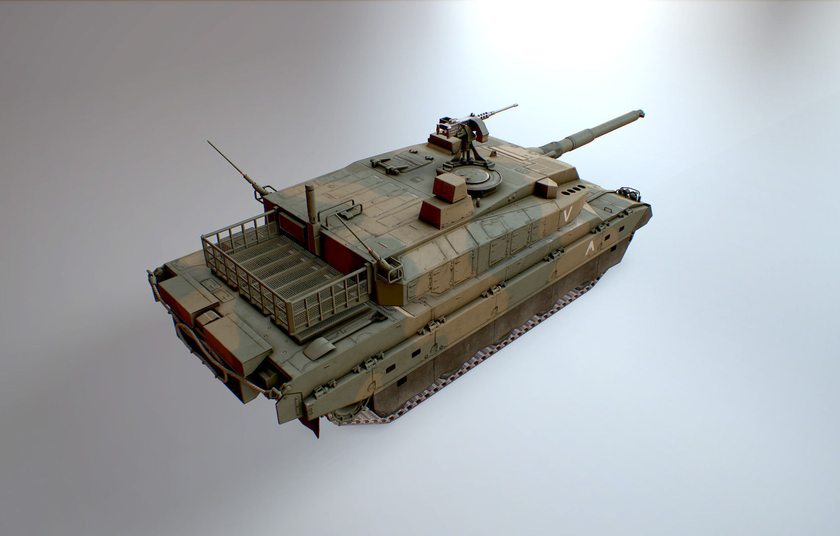Type 10 Main Battle Tank Low-poly 3D model_16