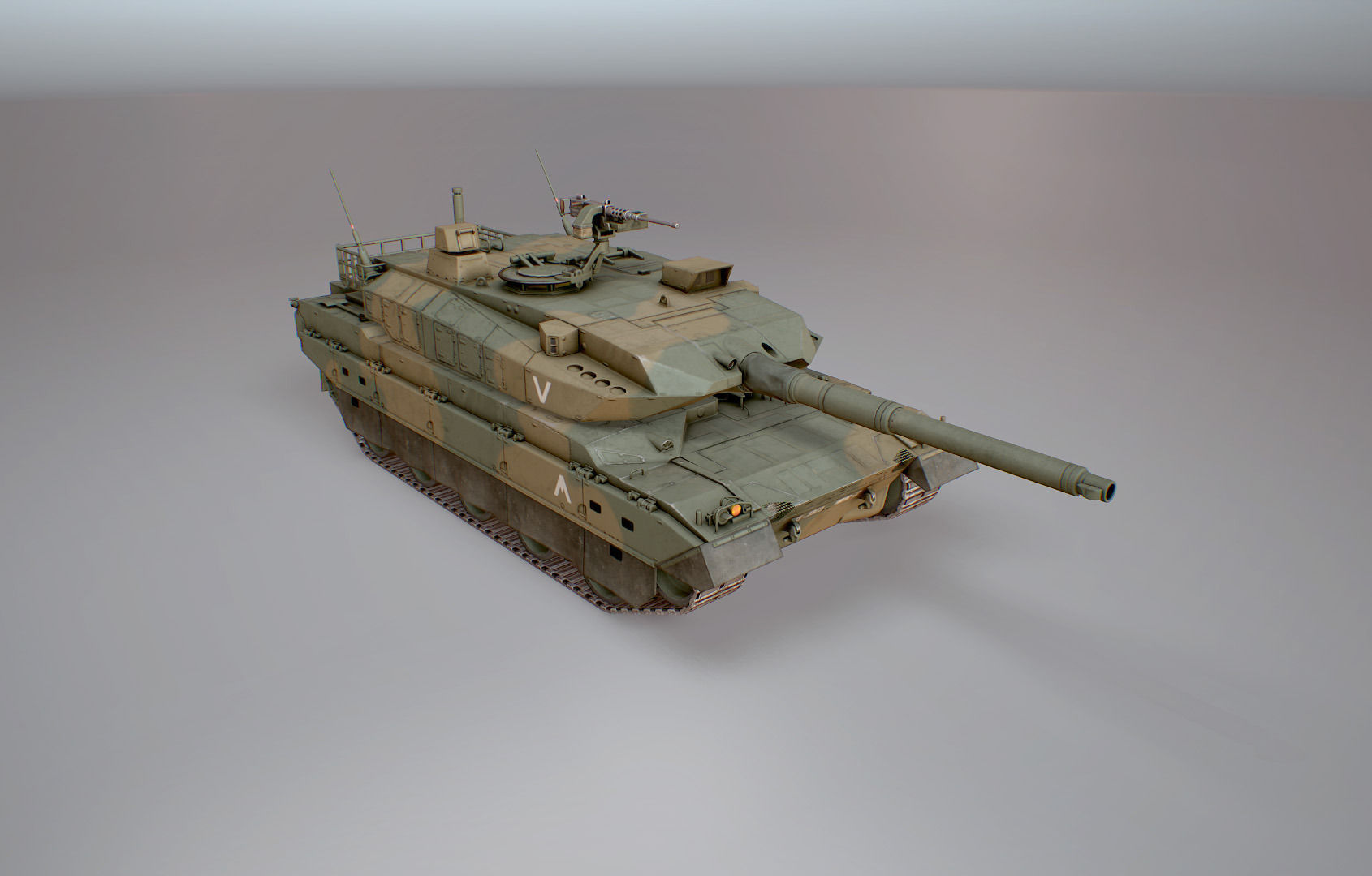 Type 10 Main Battle Tank Low-poly 3D model_15