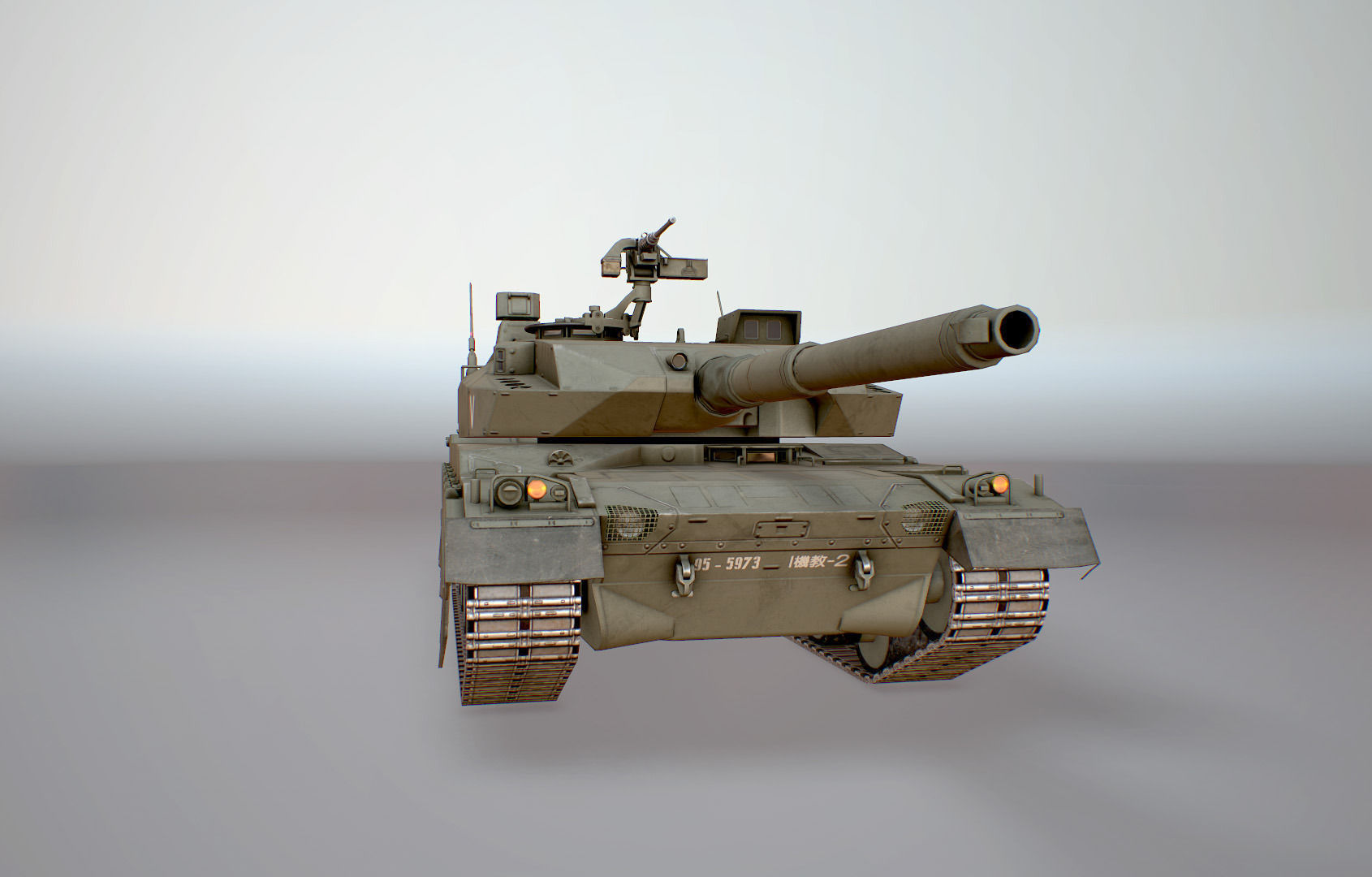 Type 10 Main Battle Tank Low-poly 3D model_9