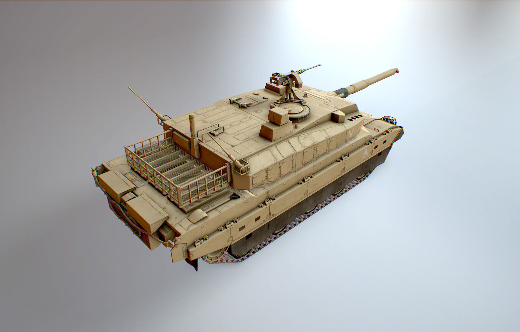 Type 10 Main Battle Tank Low-poly 3D model_14