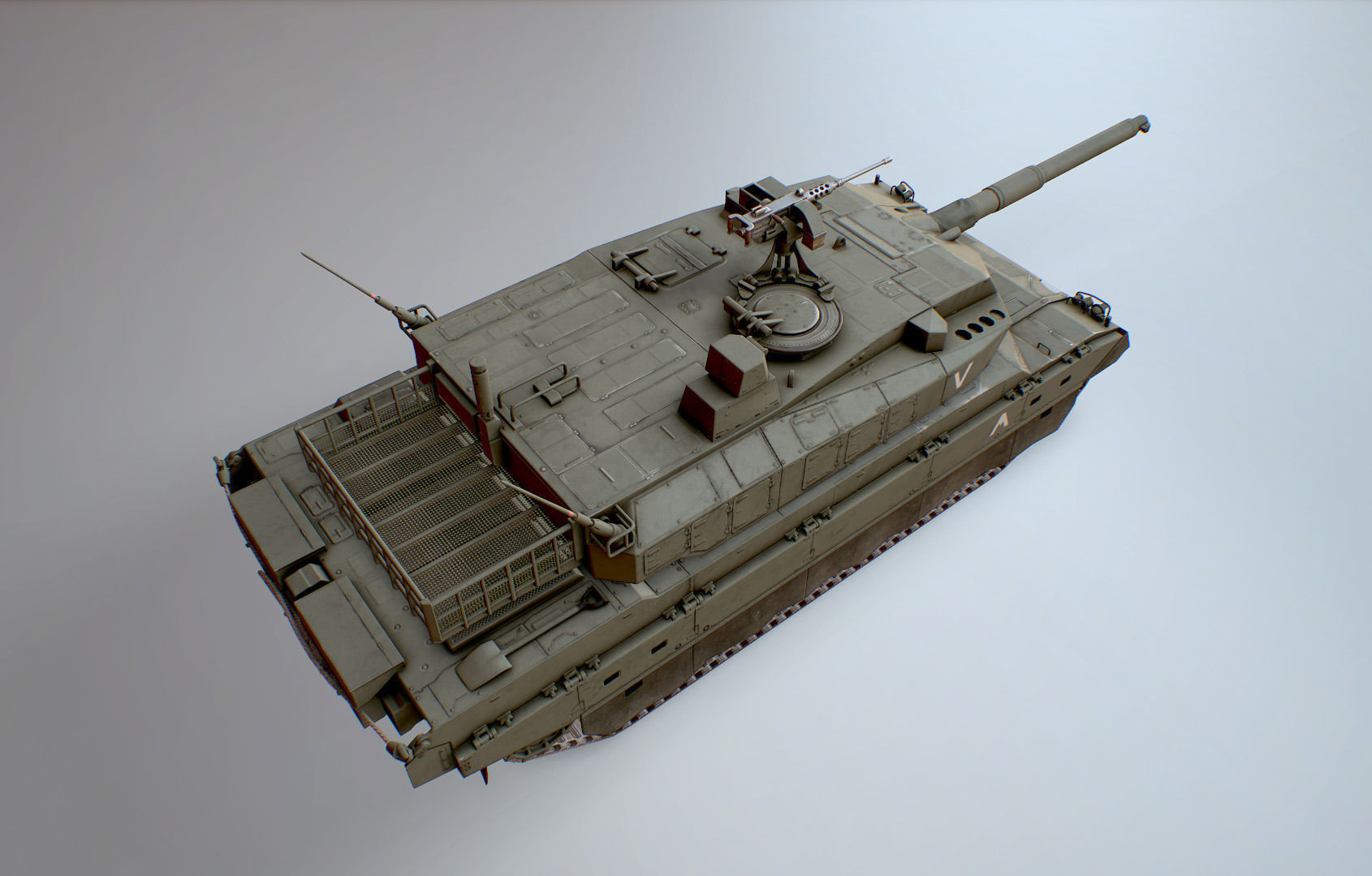 Type 10 Main Battle Tank Low-poly 3D model_7