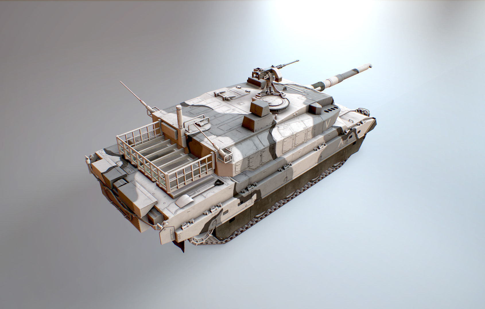 Type 10 Main Battle Tank Low-poly 3D model_18