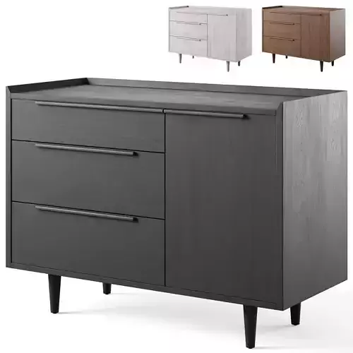 Tate Small 3-Drawer Chest  3D model