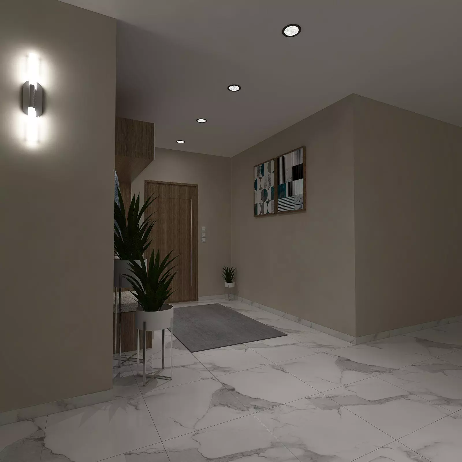 MODERN ENTRANCE HALL DESIGN 3D model_0
