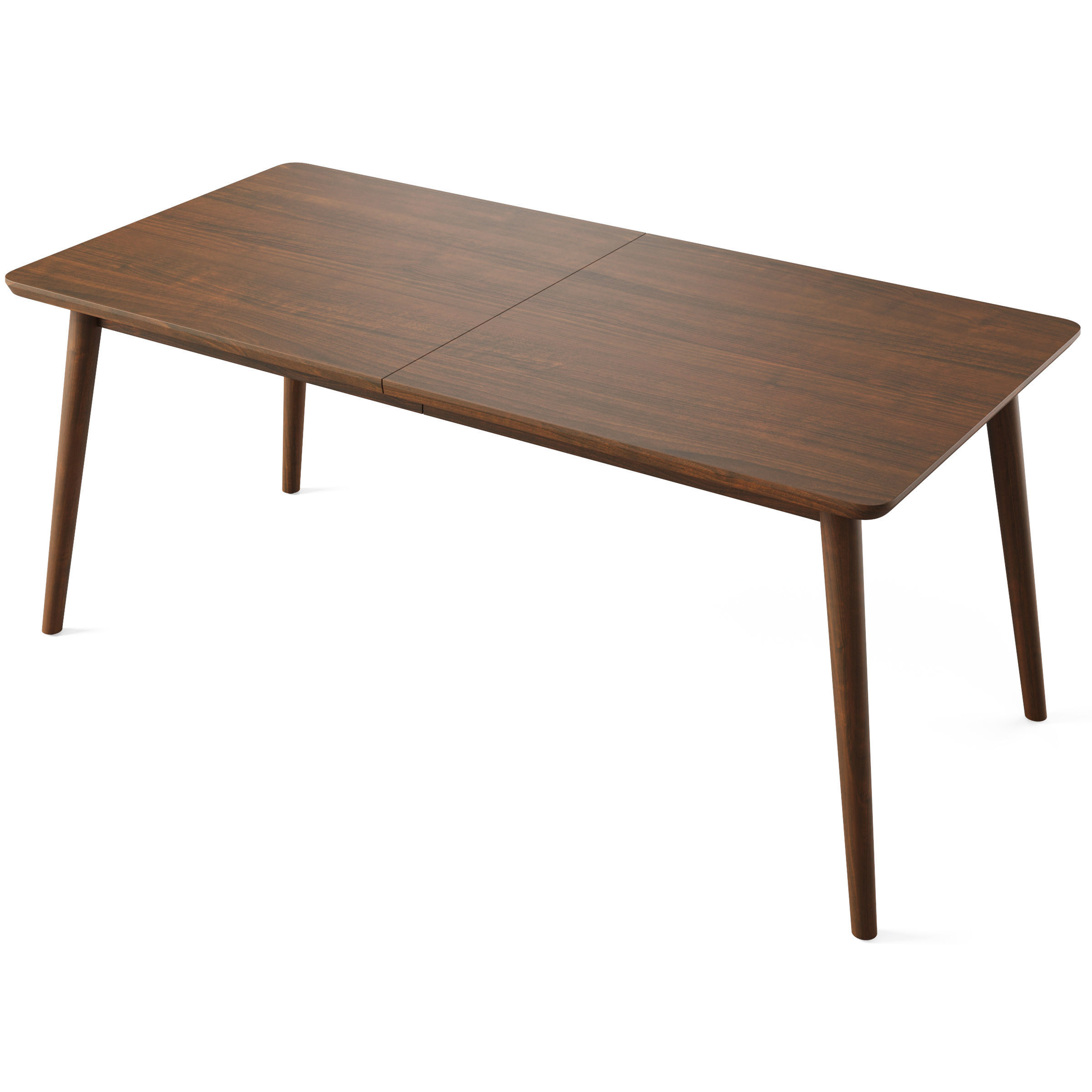 Tate Walnut Extendable Midcentury Dining Table 3D model CGTrader