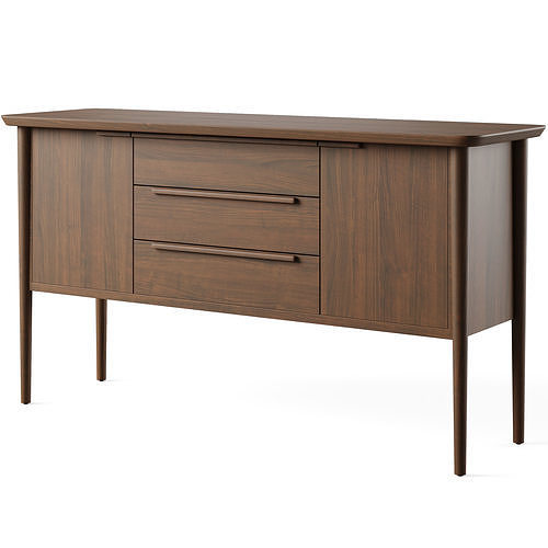 Tate Walnut Midcentury Sideboard  3D model