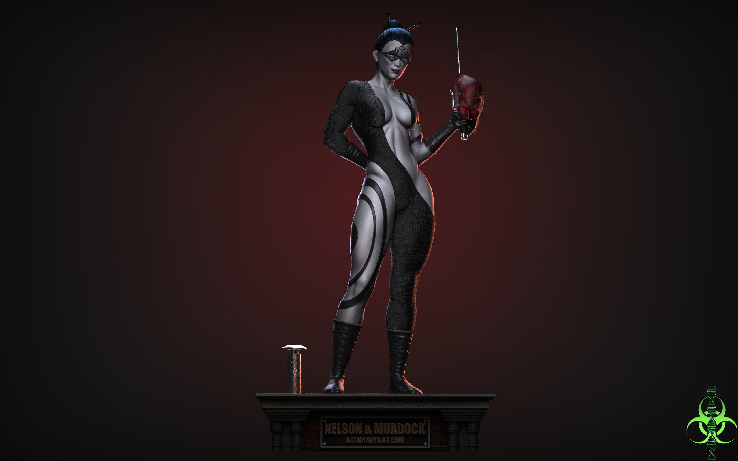 Marvel Comics Lady Bullseye 3D print model_9