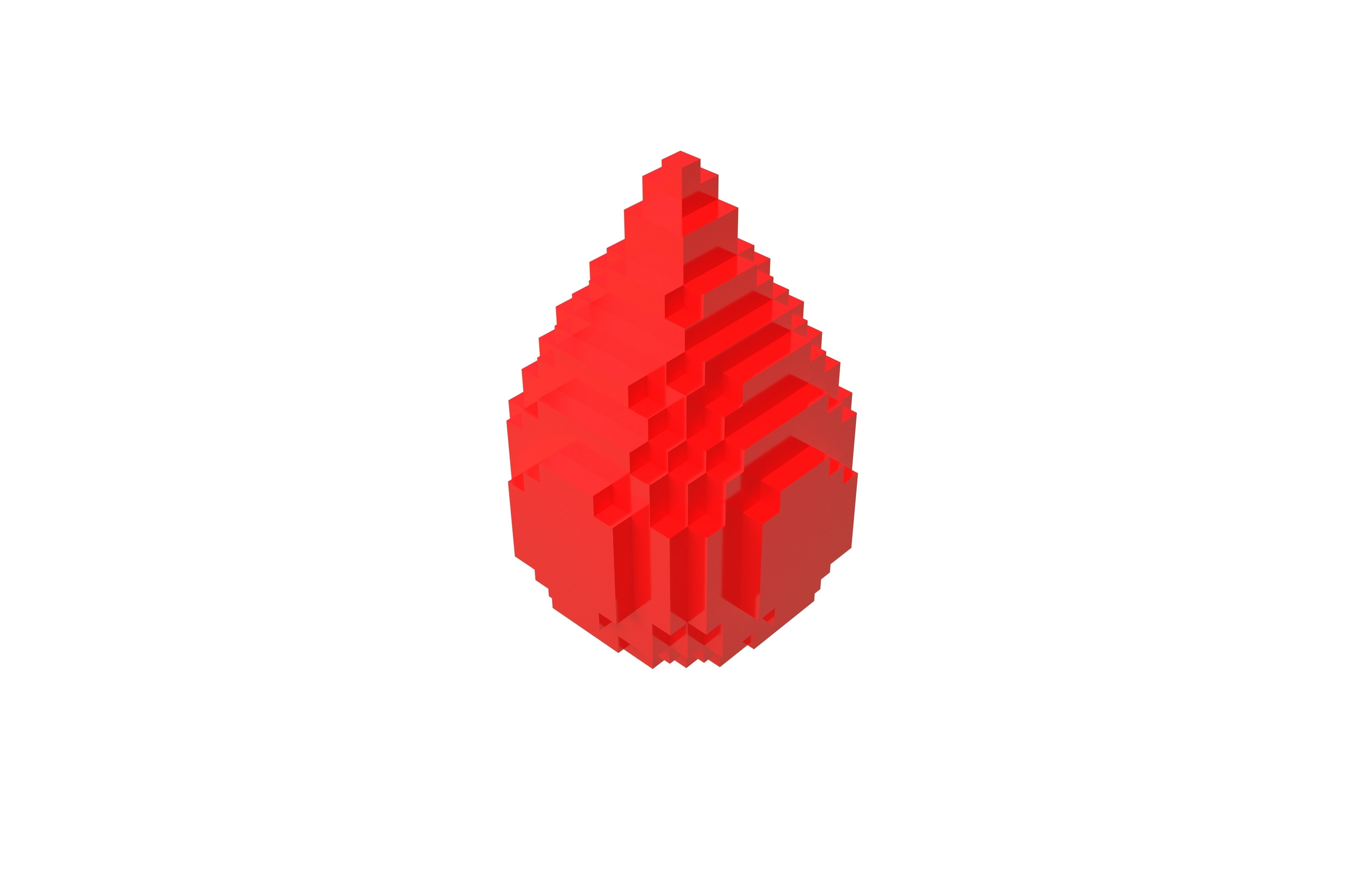 Voxel Water Drops v1 010 Low-poly 3D model_2