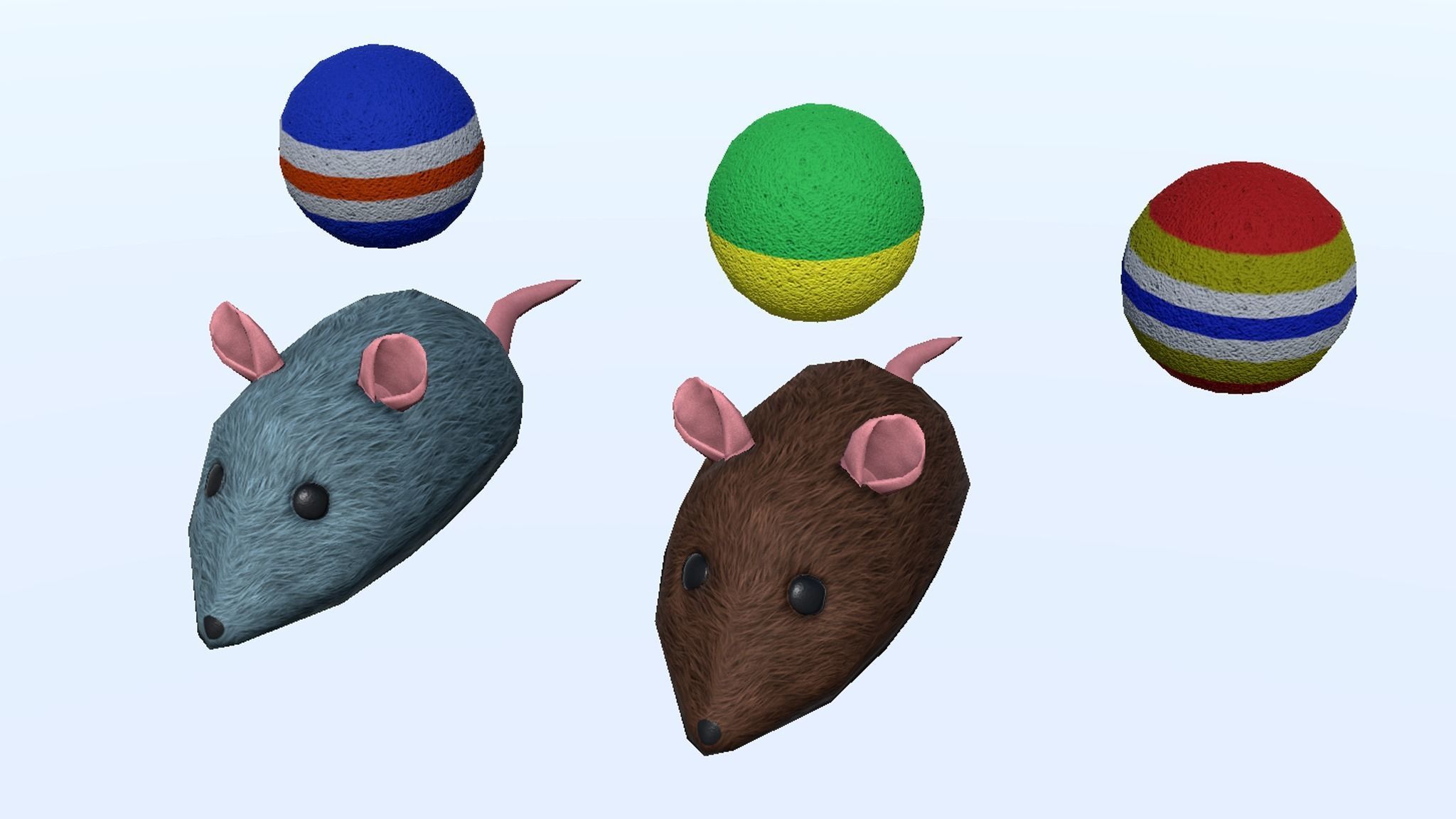 Cat Accessories Low-poly 3D model_8