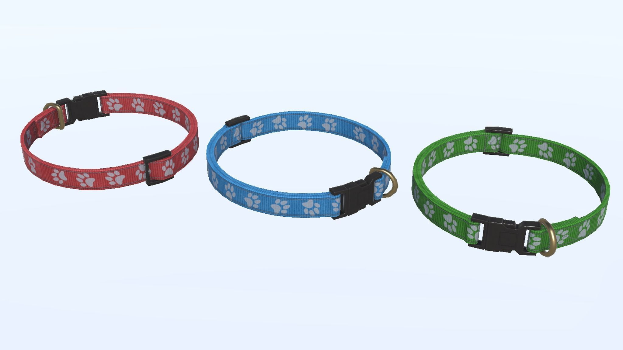 Cat Accessories Low-poly 3D model_7